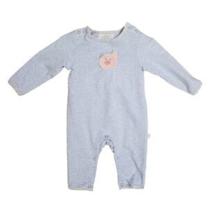 Albetta Kid's Pig Crochet Striped Cotton Playsuit 0-3M